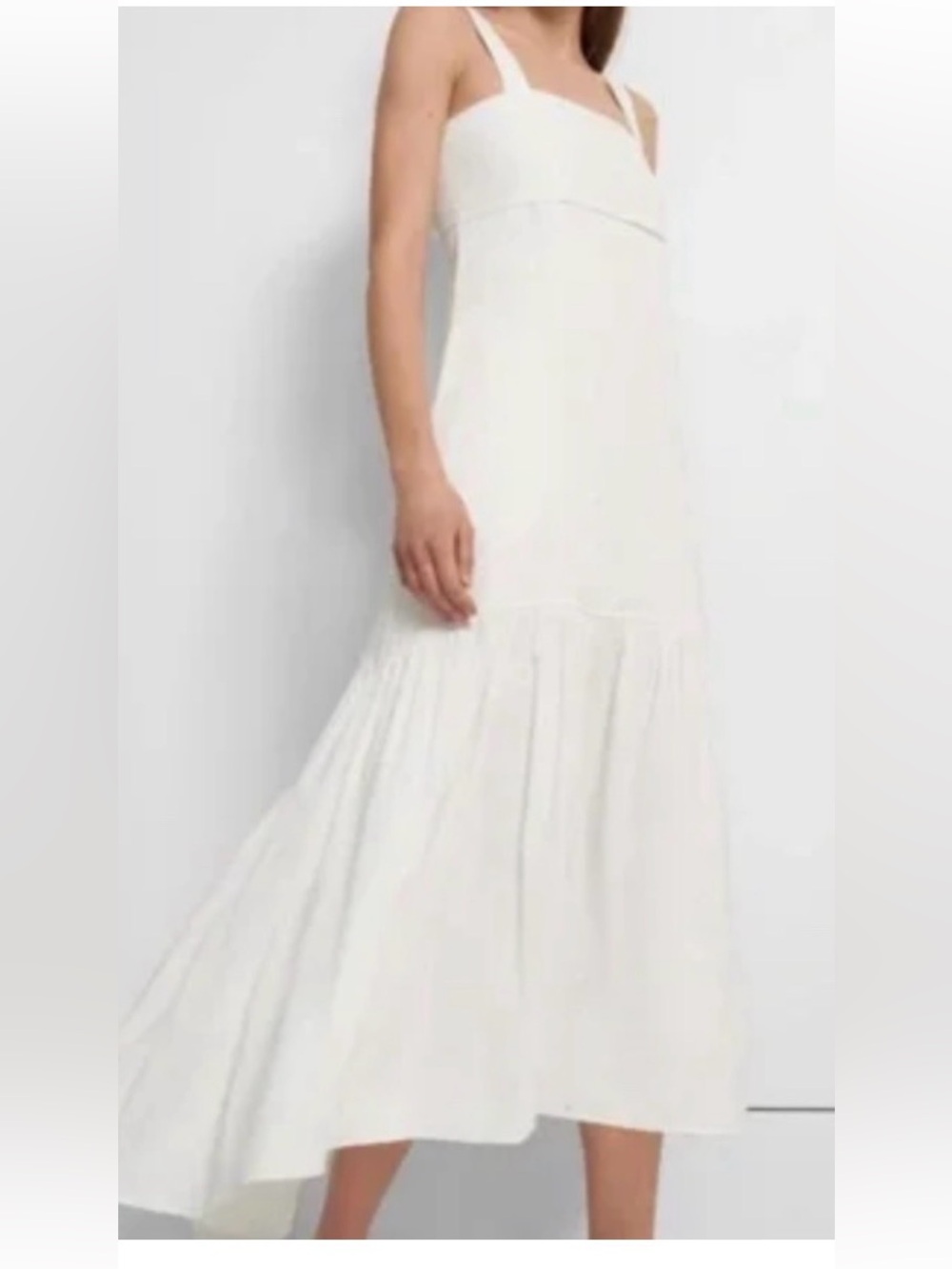 Theory White linen hi-Lo summer dress. Size S